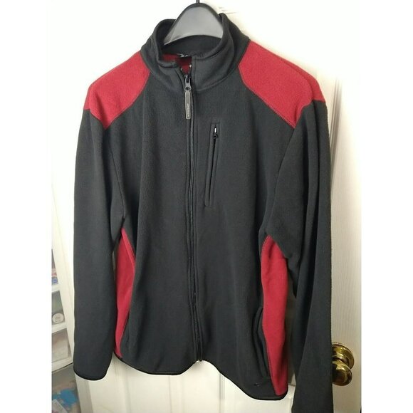 Athletic Red Black Full Zip Long Sleeve Fleece Jacket. Size S - Picture 2 of 13